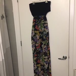 NWOT CUT OUT MAXI DRESS STRAPLESS SMALL